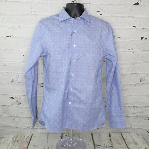 Hickey Freeman Bleecker Plaid Business Casual Shirt - Picture 1 of 7
